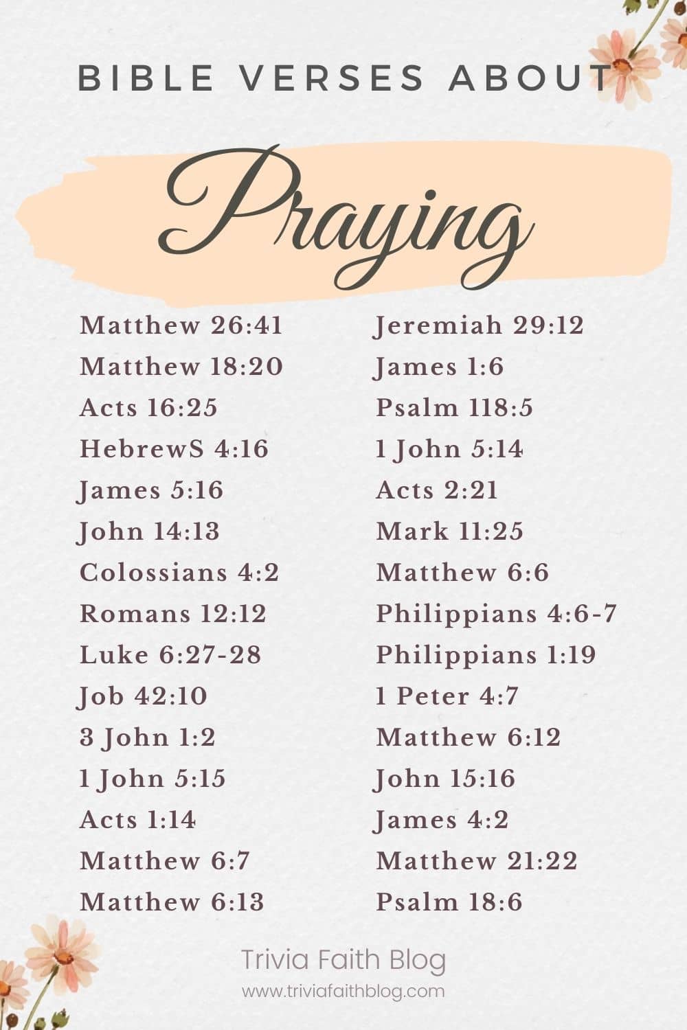 Bible verses about praying