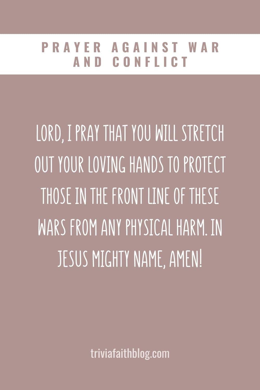 Prayer Against War and Conflict