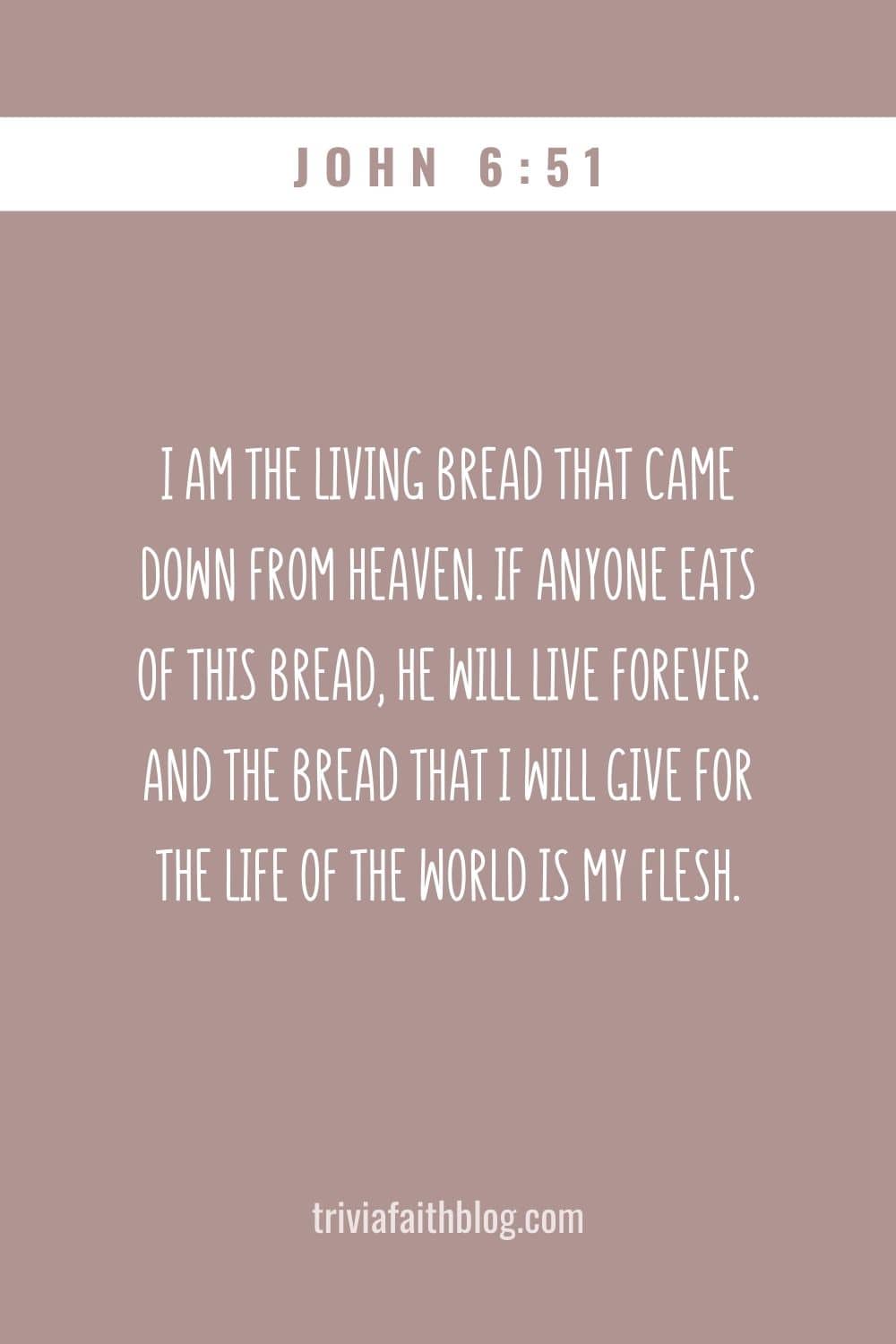 I am the living bread that came down from heaven