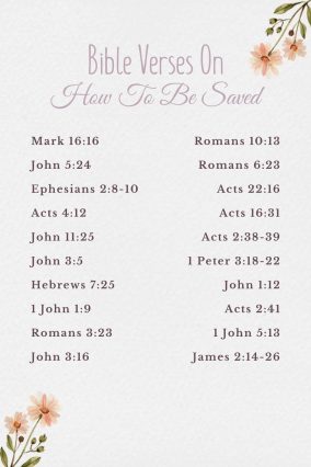 20 Bible Verses On How To Be Saved