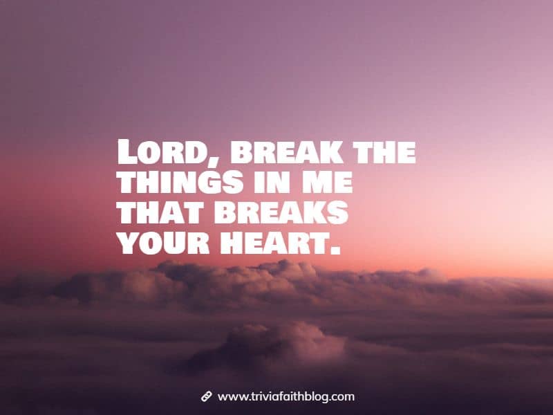Lord, break the things in me that breaks your heart
