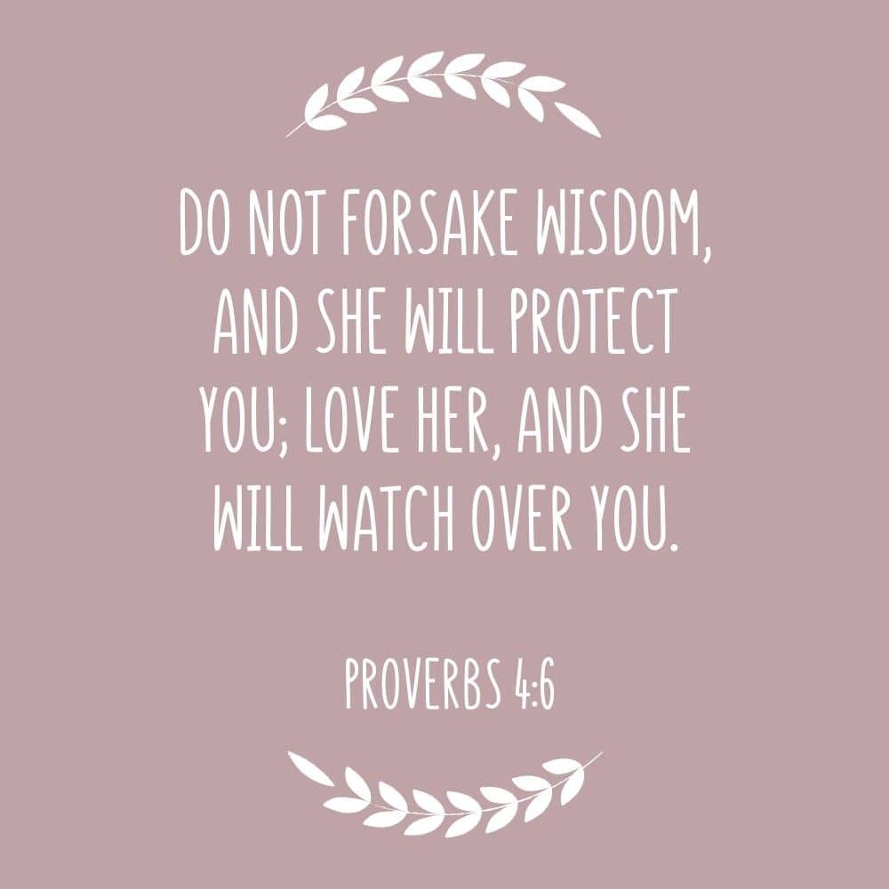 3CC Do not forsake wisdom and she will protect you love her and she will watch over you edited