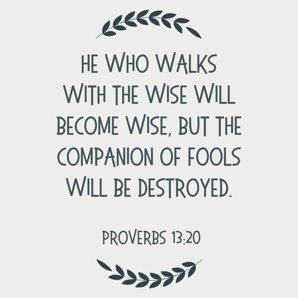 3CC He who walks with the wise will become wise but the companion of fools will be destroyed edited