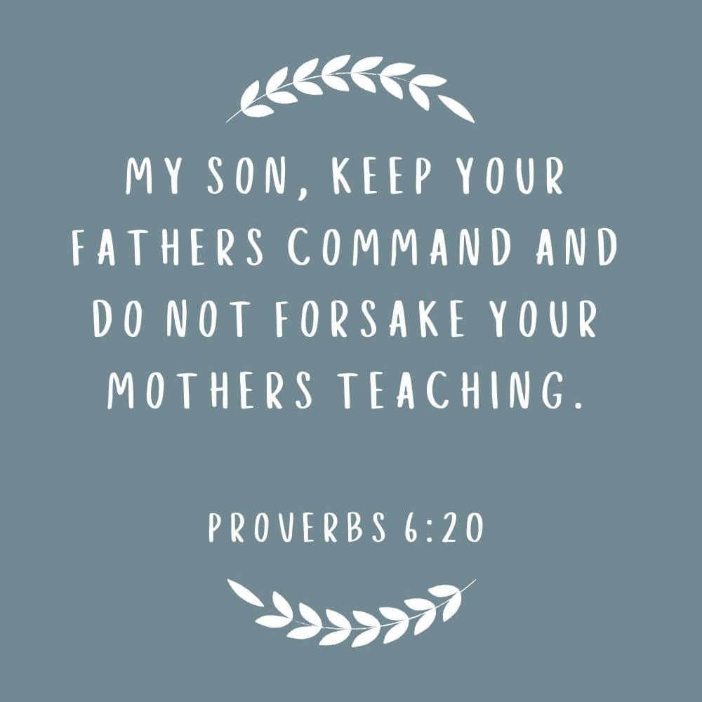 3D My son keep your fathers command and do not forsake your mothers teaching. Proverbs 6 edited