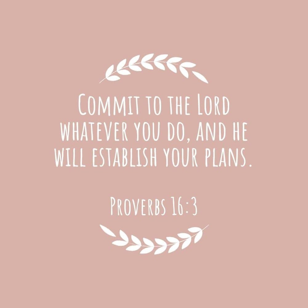 Commit to the Lord whatever you do and he will establish your plans edited