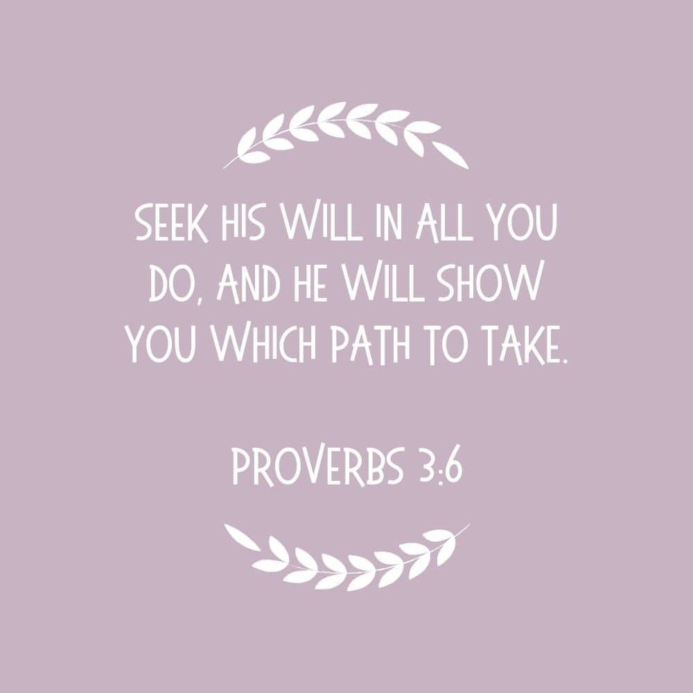 Seek his will in all you do and he will show you which path to take edited