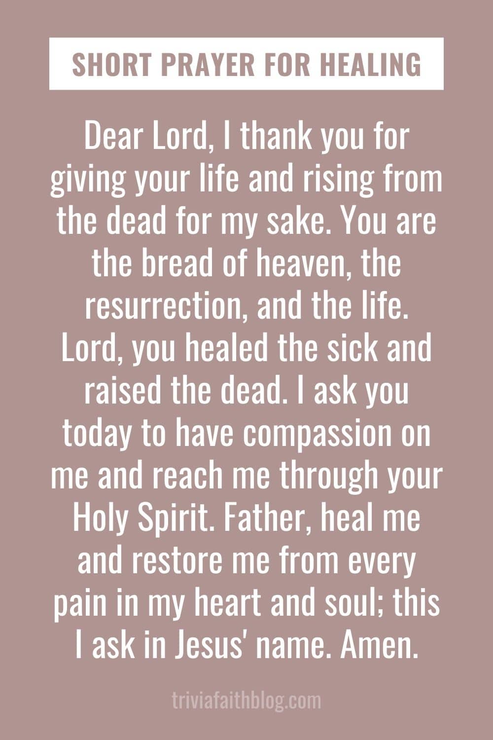 Short prayers for healing
