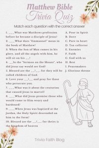 50 Matthew Bible Trivia Questions and Answers