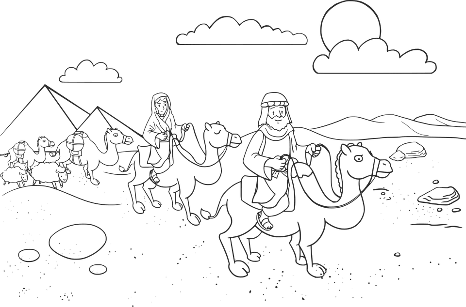 Abraham's journey to Canaan coloring page