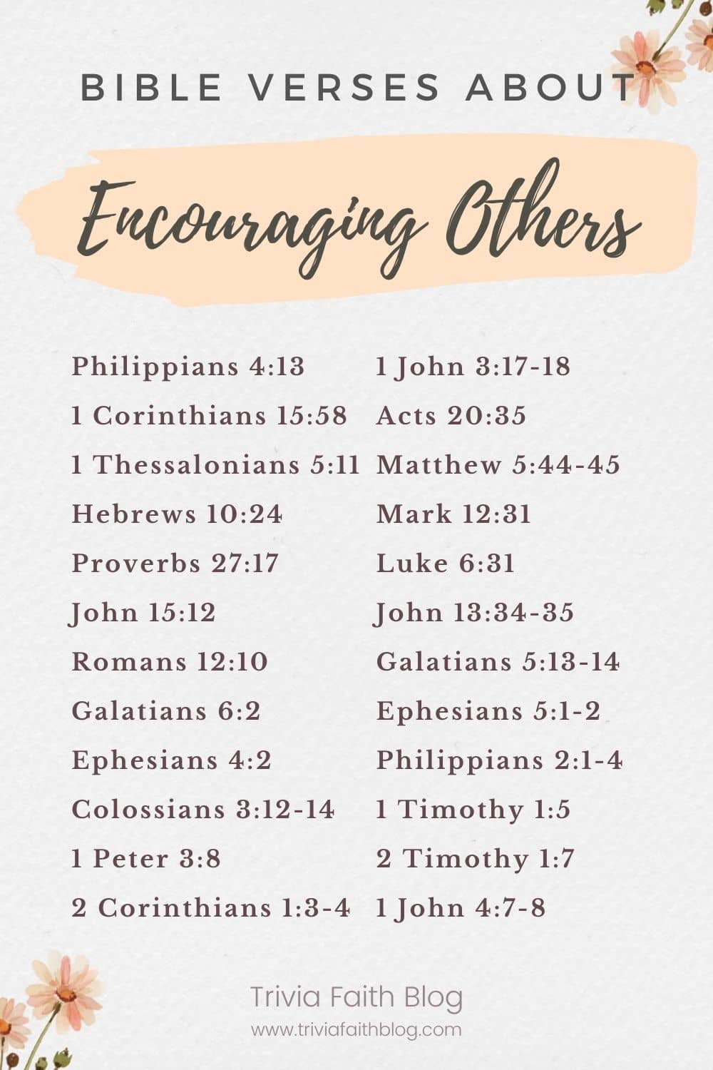Bible Verses About Encouraging Others KJV