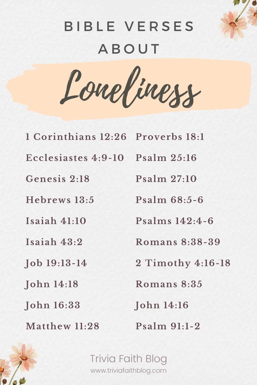 Bible verses about loneliness