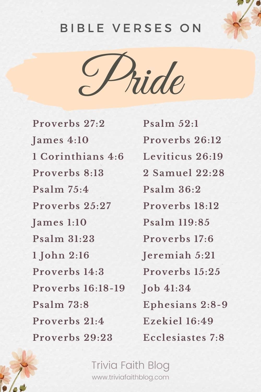 Bible verses about pride kjv