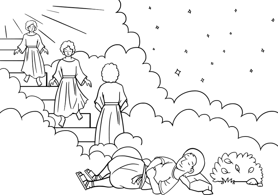 Jacob's ladder coloring page