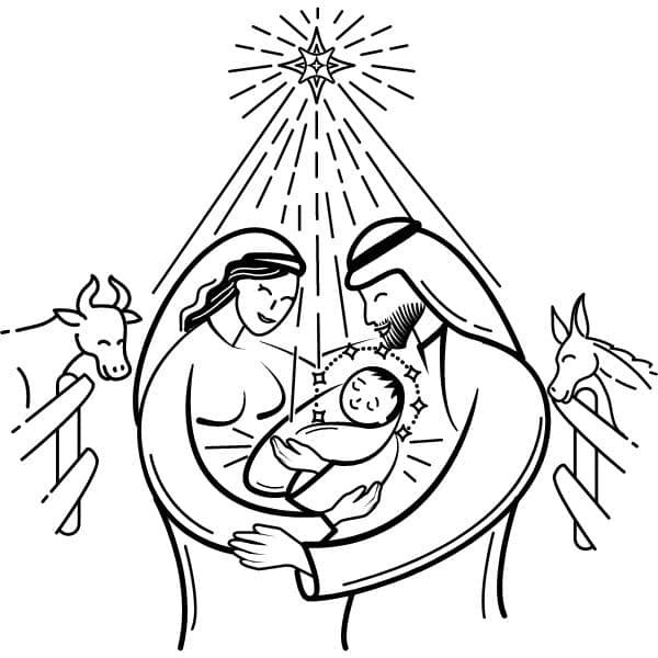 Jesus is born in Bethlehem coloring page