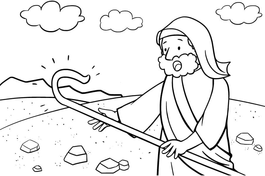 Moses' staff coloring page