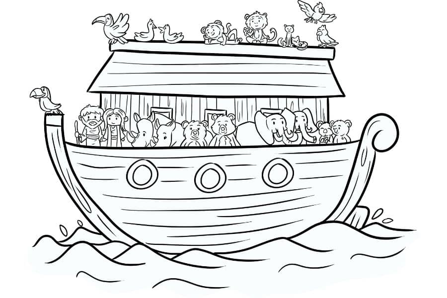 Noah and the ark coloring page