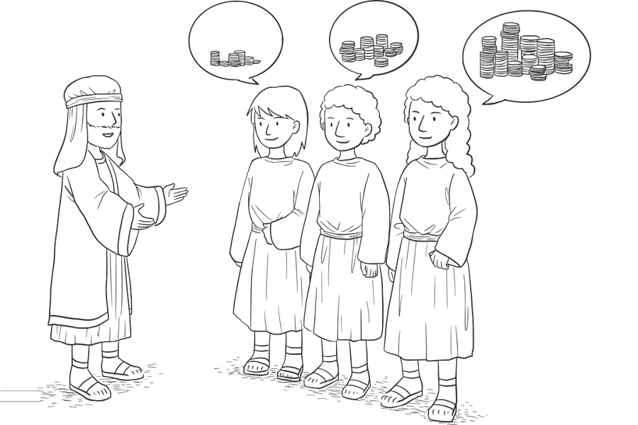 The Parable of the talents coloring page