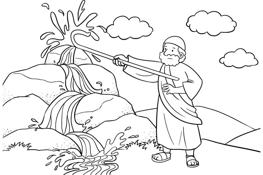 Water from the rock coloring page