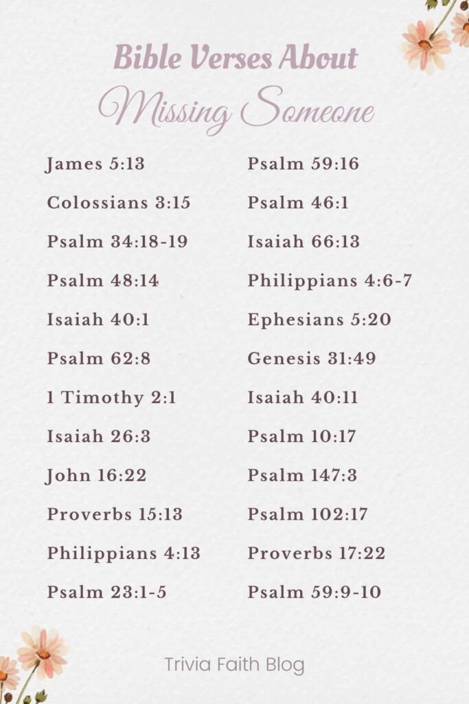 40 Bible Verses About Missing Someone KJV