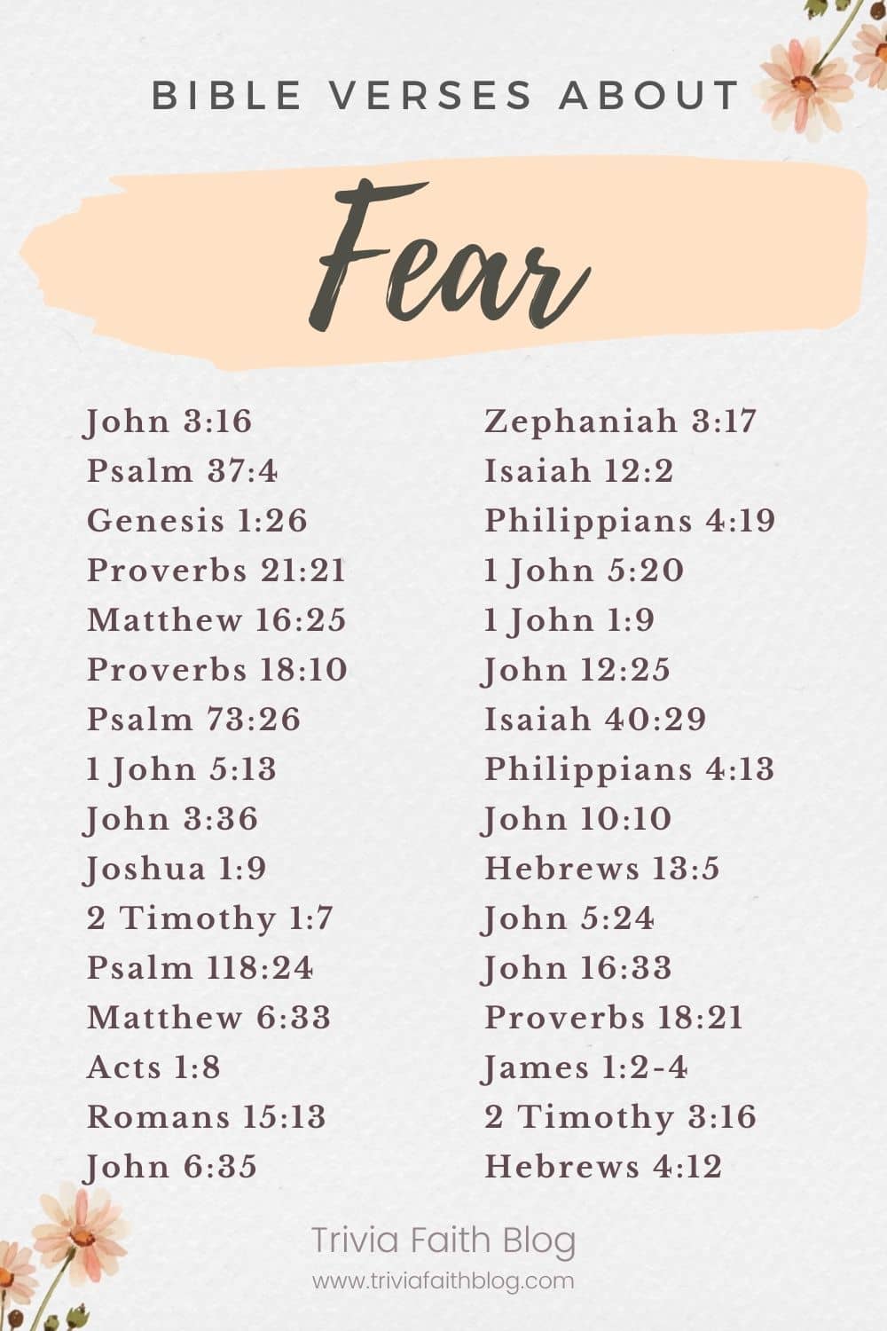 Bible verses about fear kjv