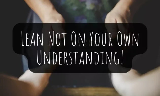 Lean Not On Your Own Understanding