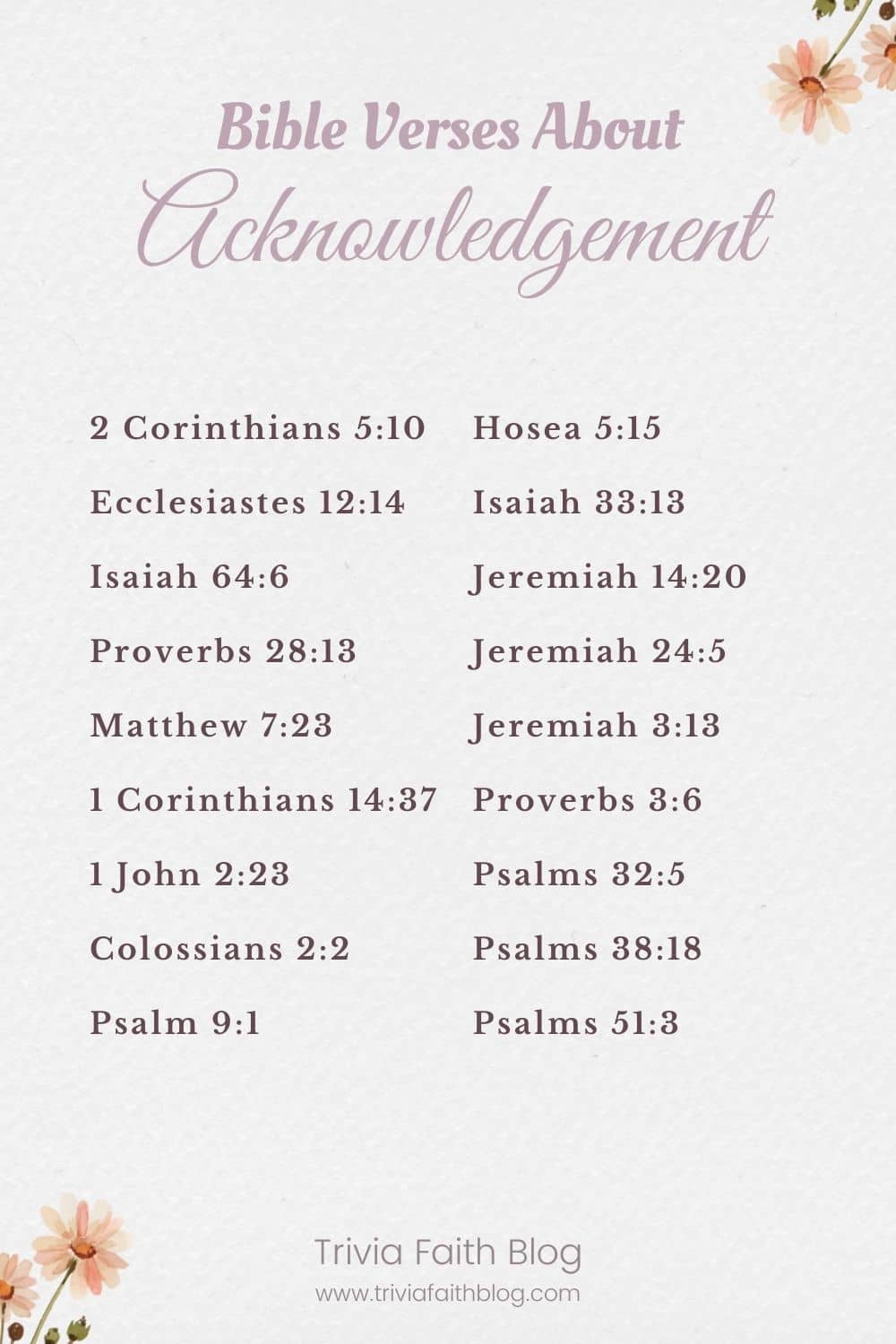Bible Verses About Acknowledgement
