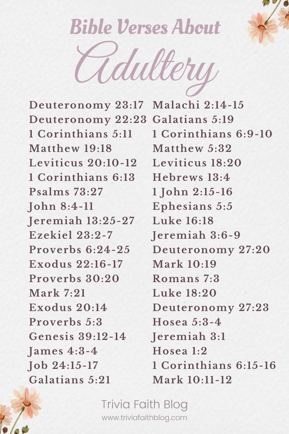 Bible Verses On Adultery KJV