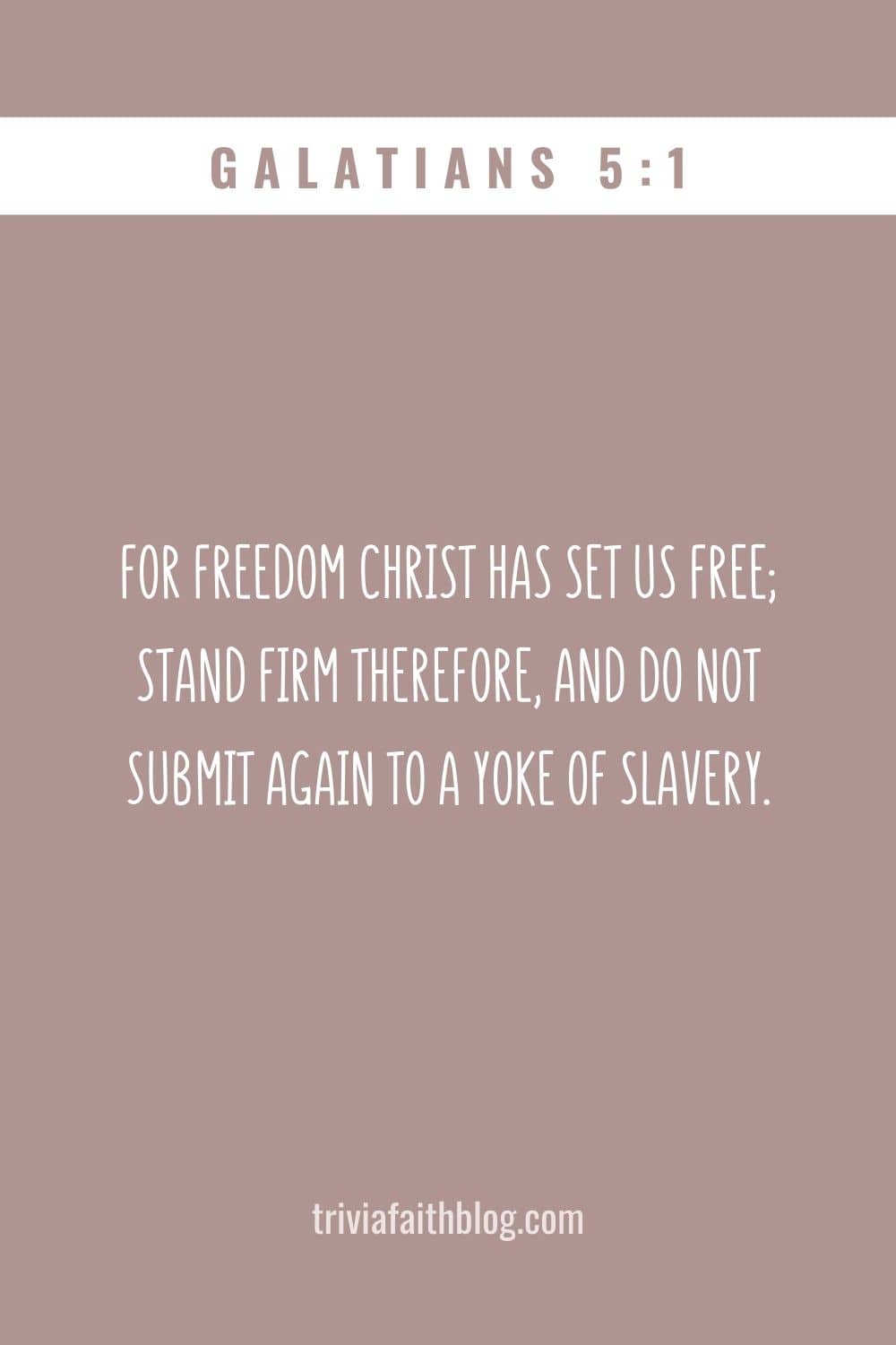 For freedom Christ has set us free