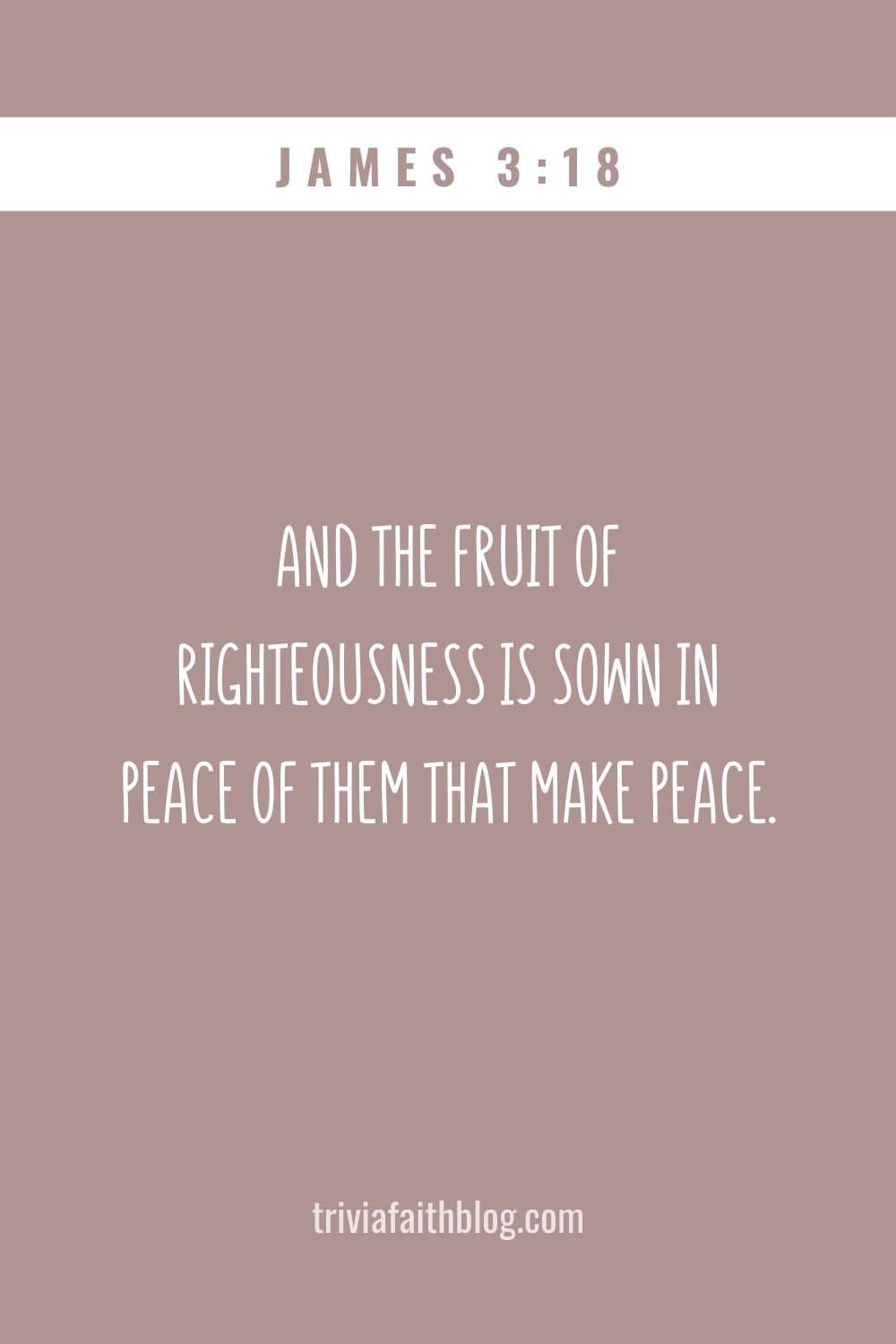 And the fruit of righteousness is sown in peace of them that make peace