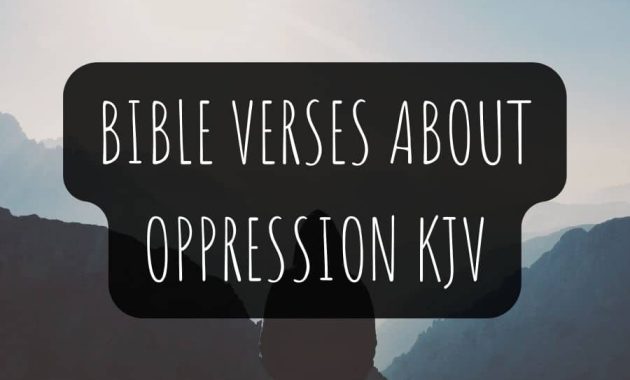 Bible Verses About Oppression KJV