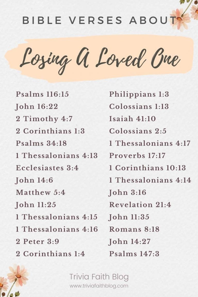 30 Useful Bible Verses About Losing A Loved One KJV