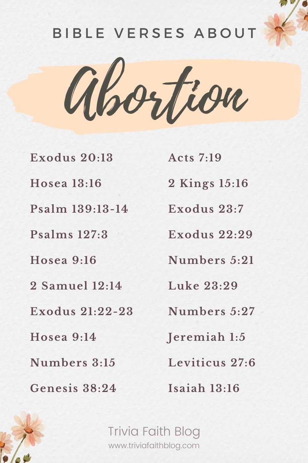 Bible verses about abortion kjv