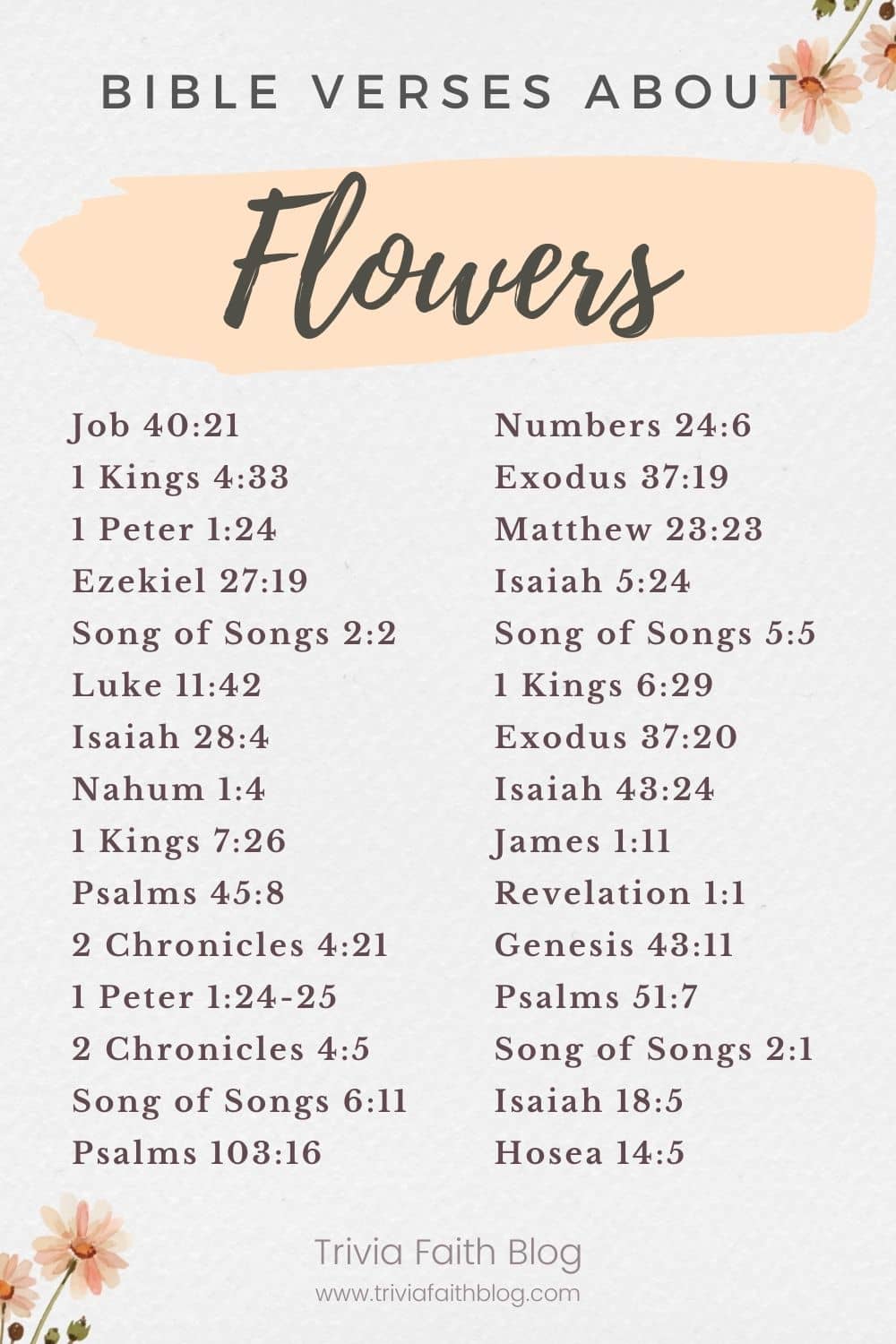 Bible verses about flowers kjv