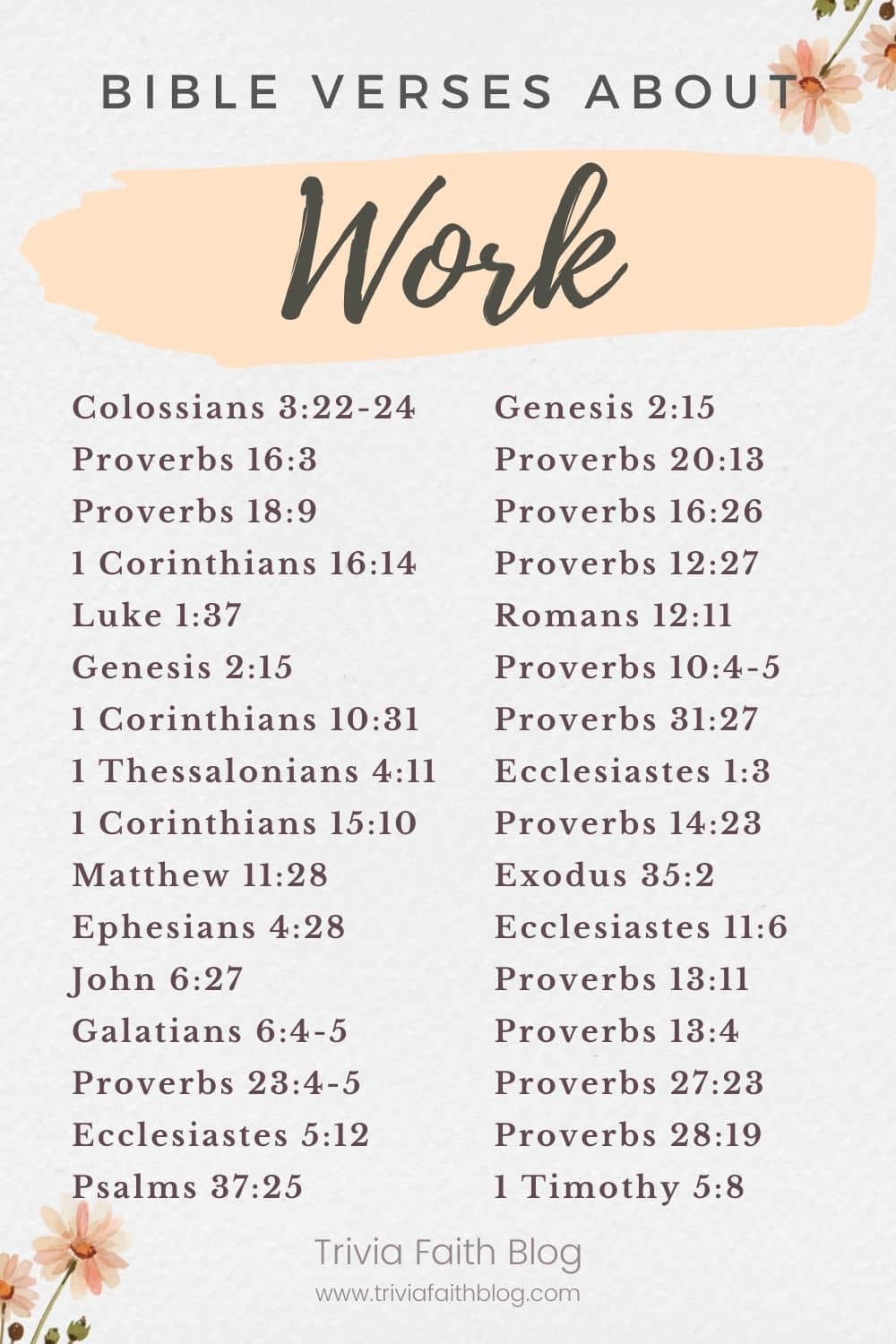Bible verses about work