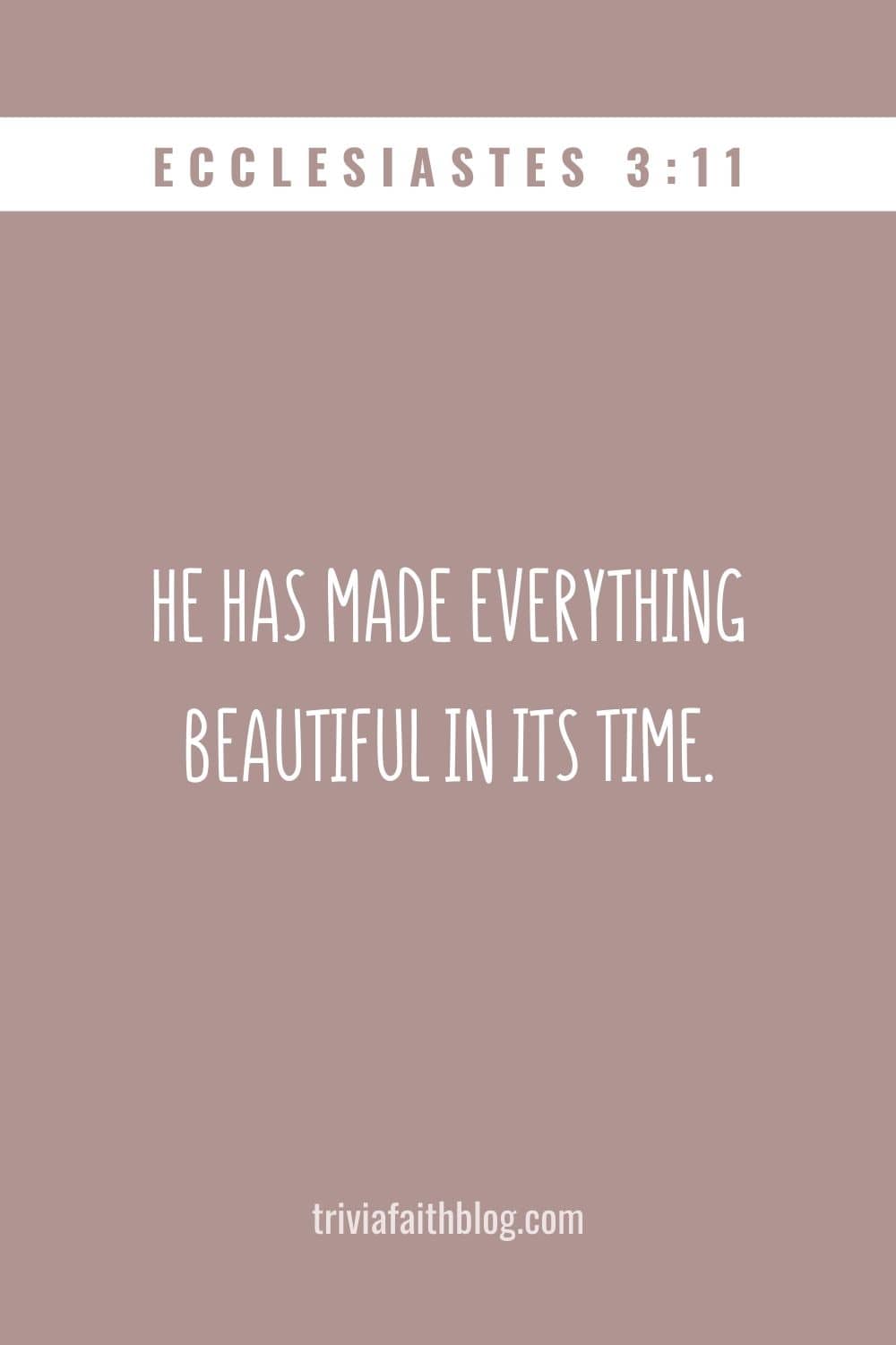He has made everything beautiful in its time