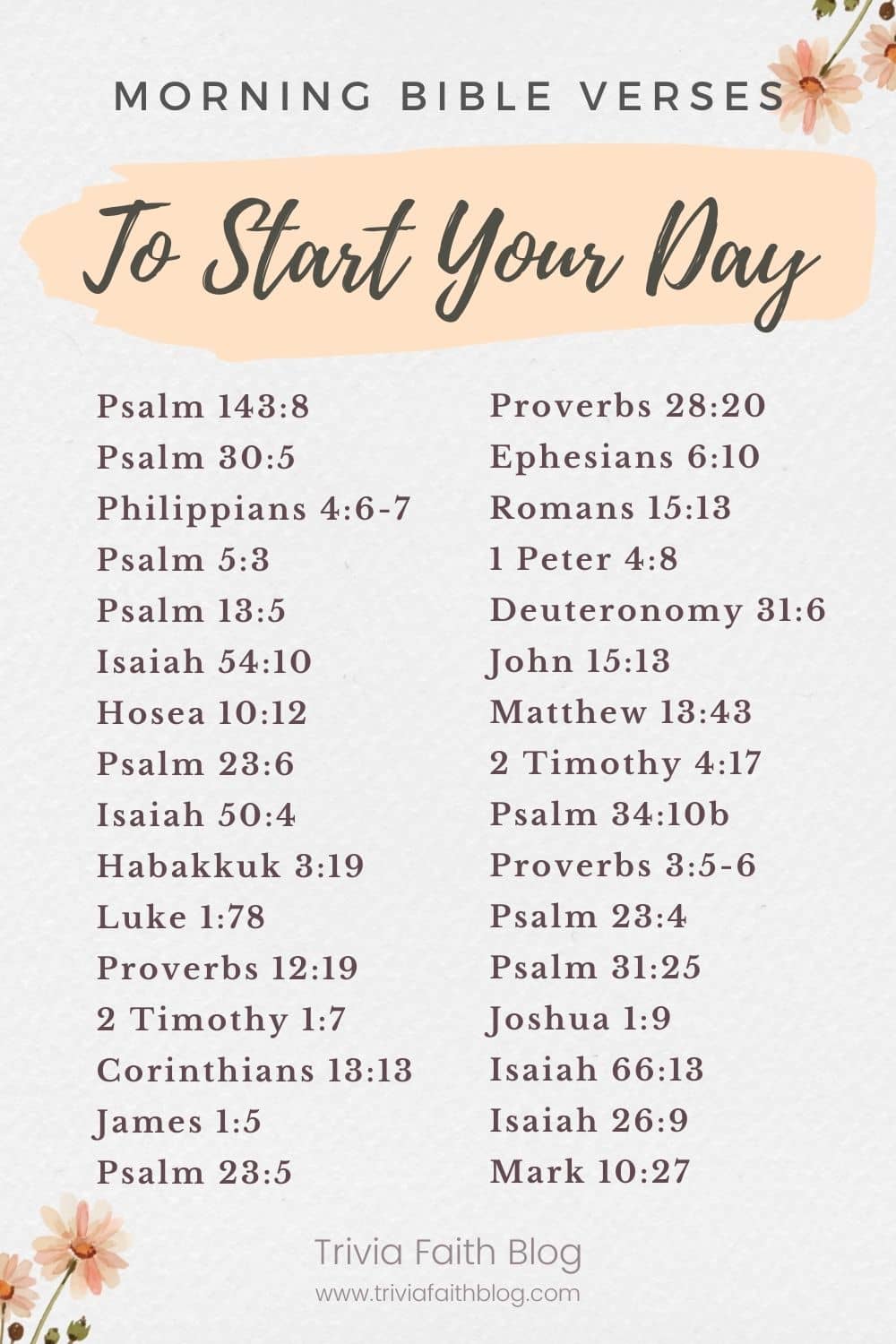 Morning Bible Verses To Start Your Day