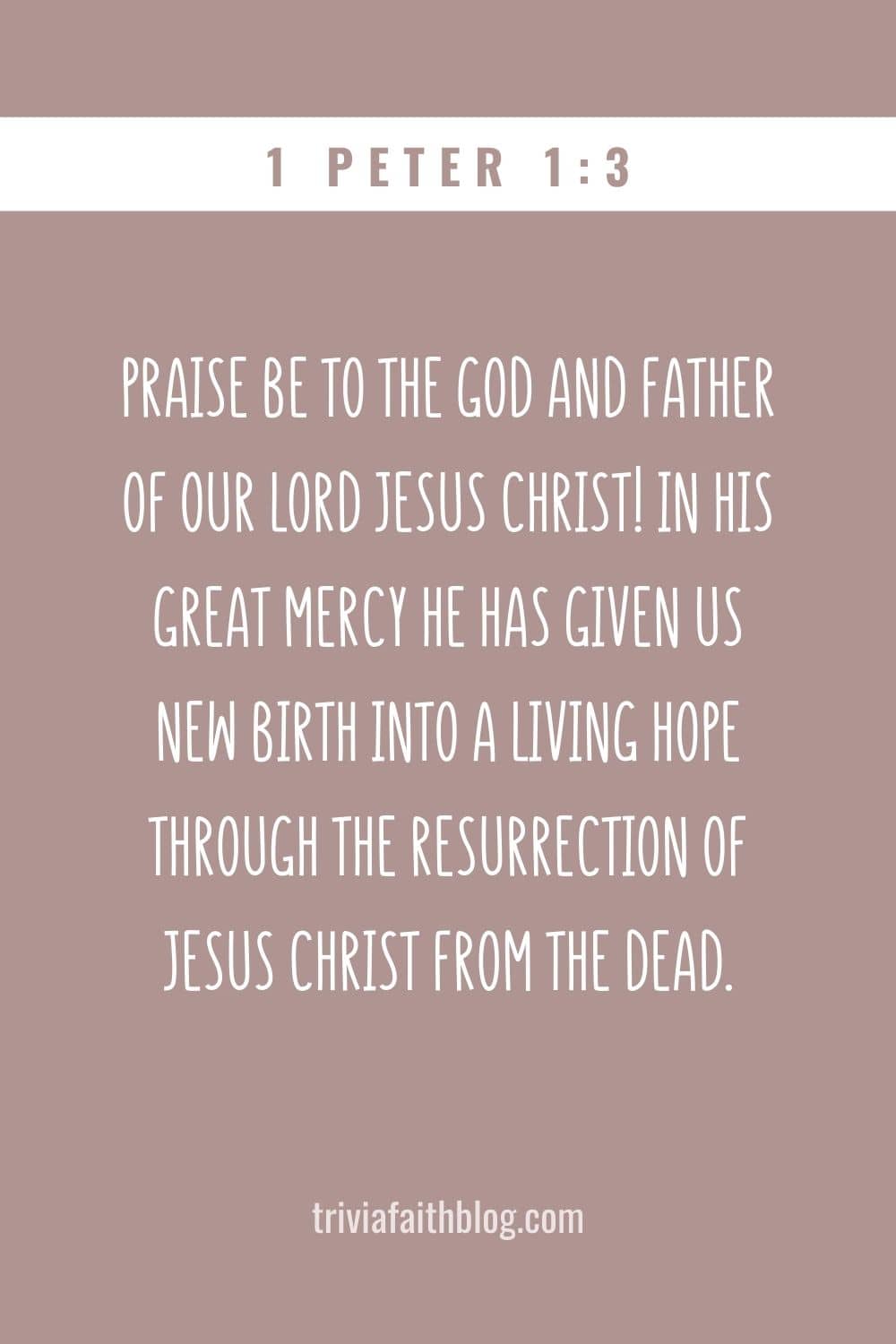 Praise be to the God and Father of our Lord Jesus Christ