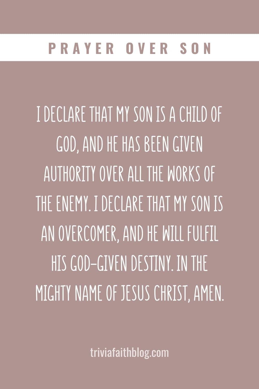 Prophetic declaration over son