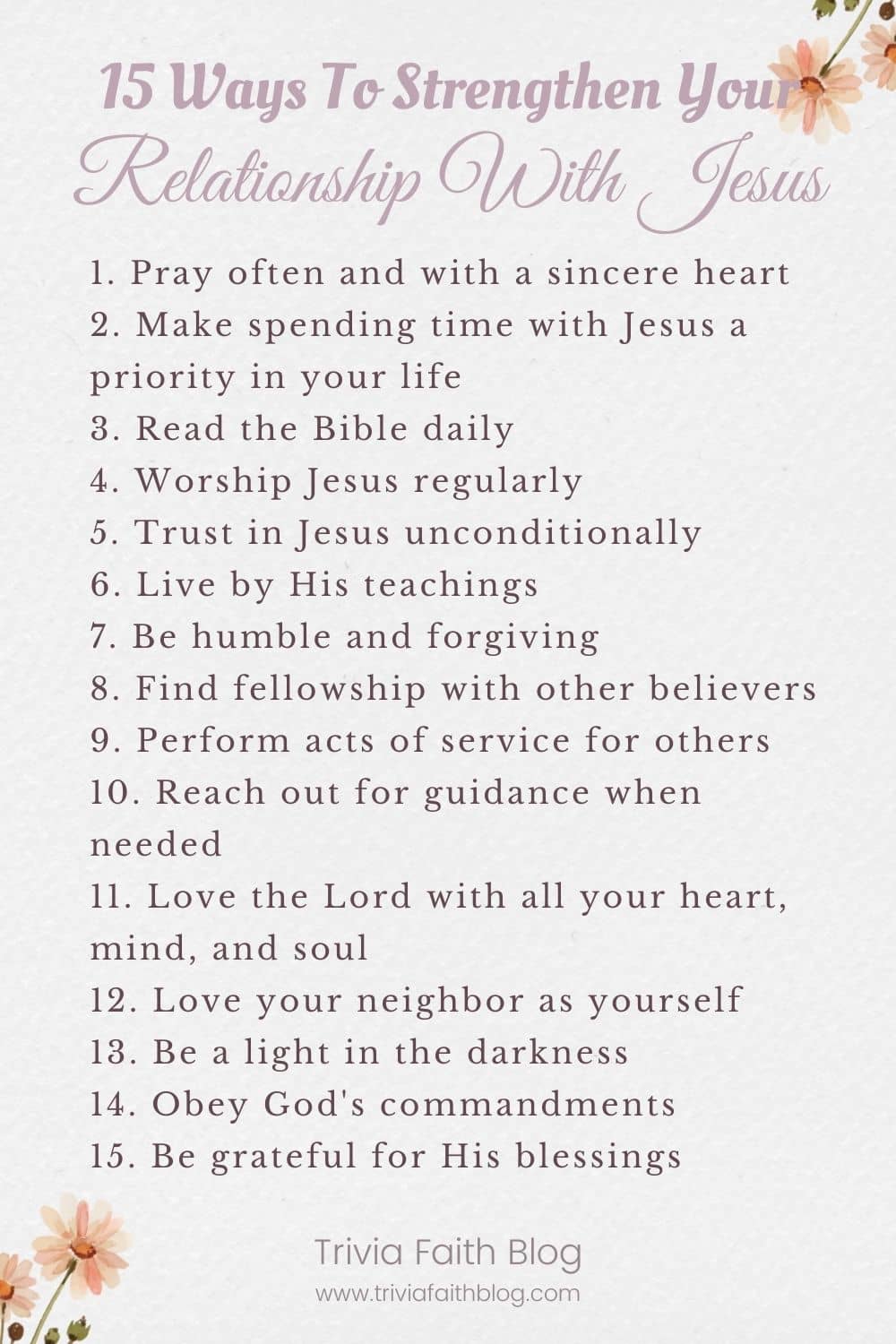 Ways To Strengthen Your Relationship With Jesus