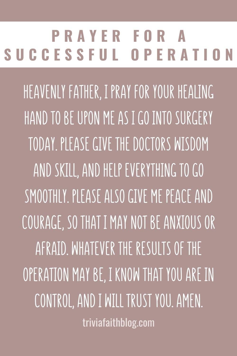 prayers for a successful operation