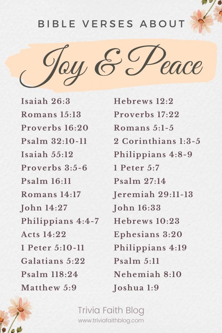 20 Bible Verses About Joy And Peace