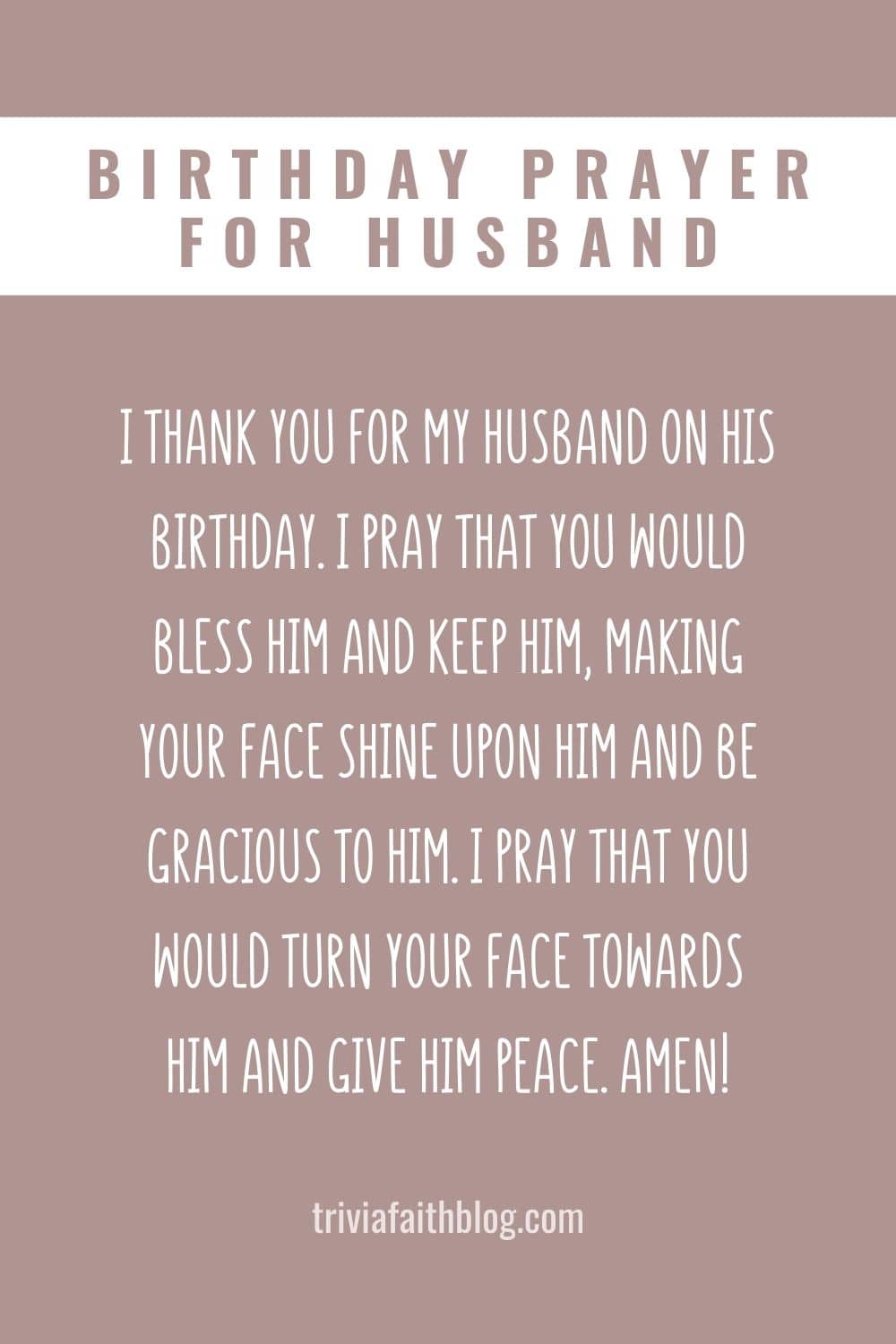 birthday Prayer For Husband