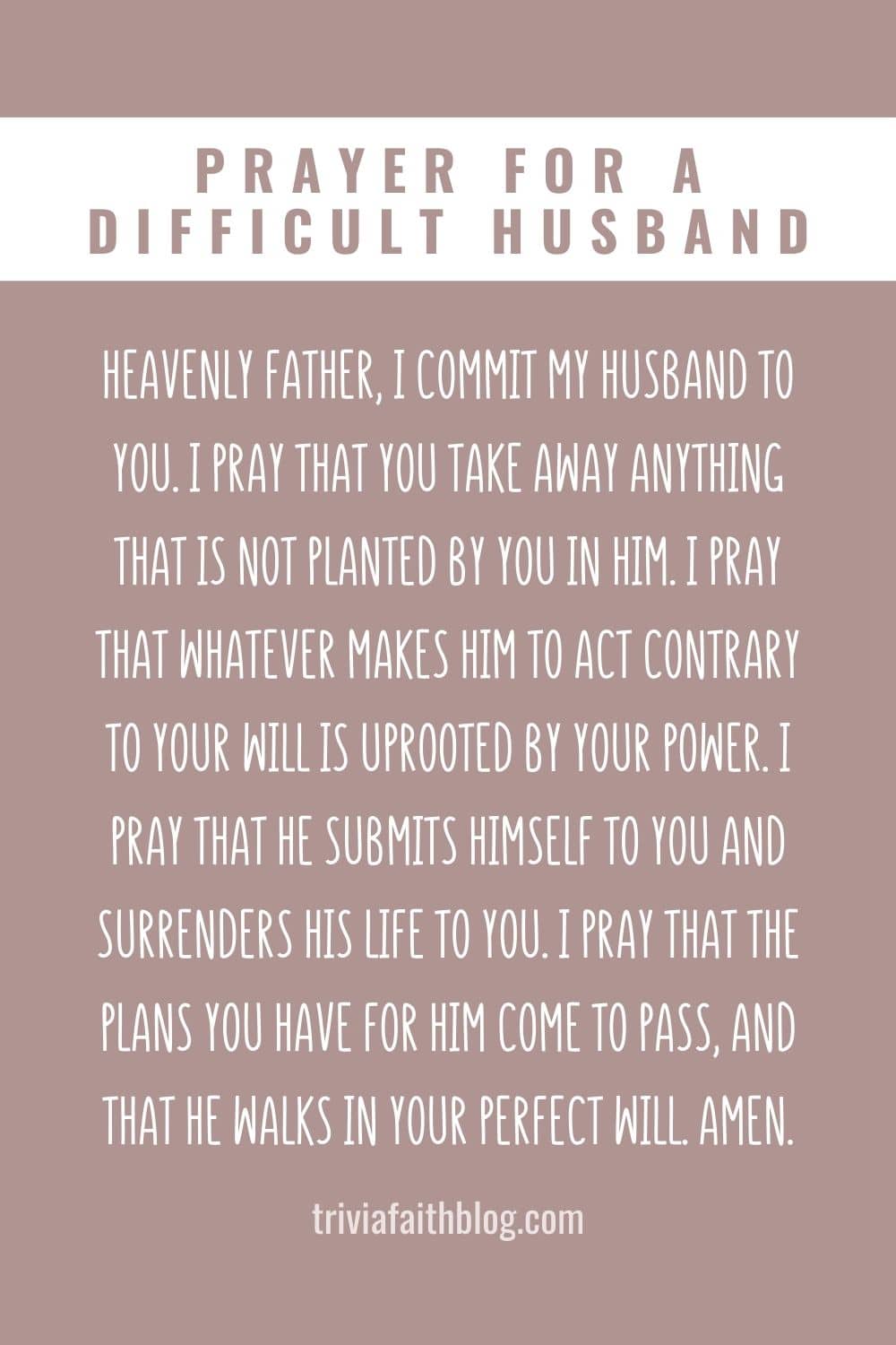 prayer for a difficult husband