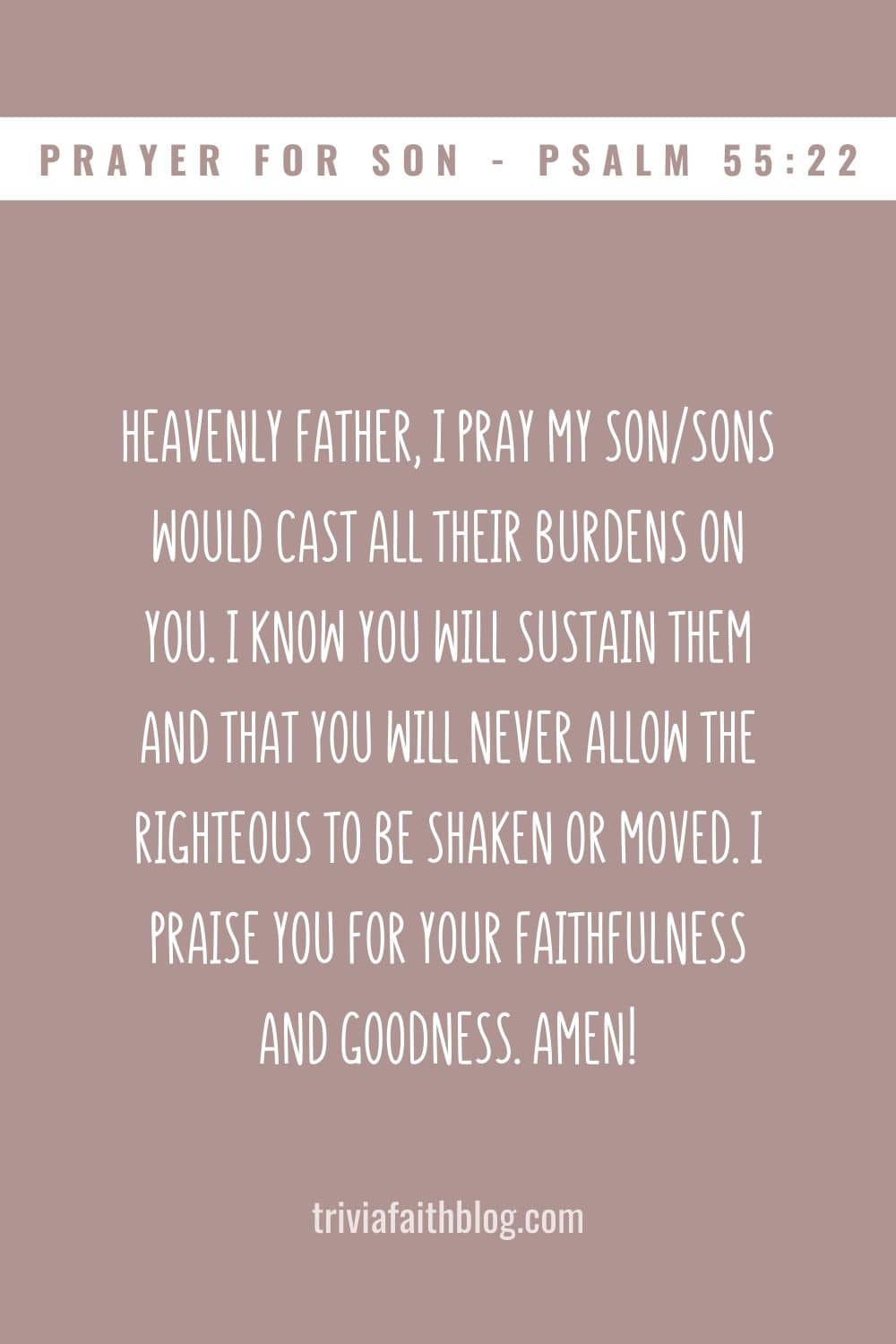 prayer for son psalm 55