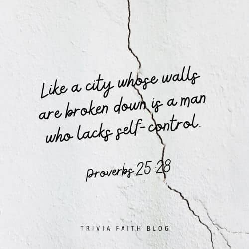 Like a city whose walls are broken down is a man who lacks self-control.