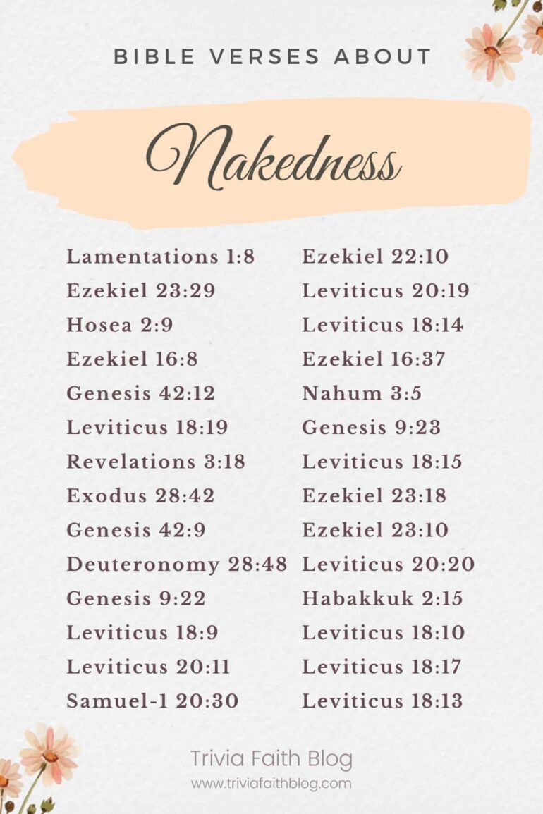 Important Bible Verses About Nakedness