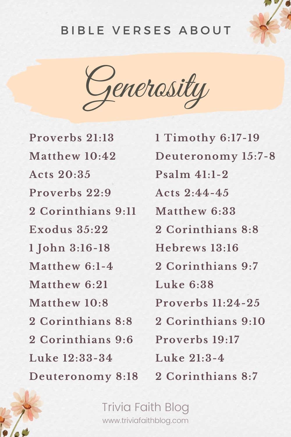 Bible verses about generosity
