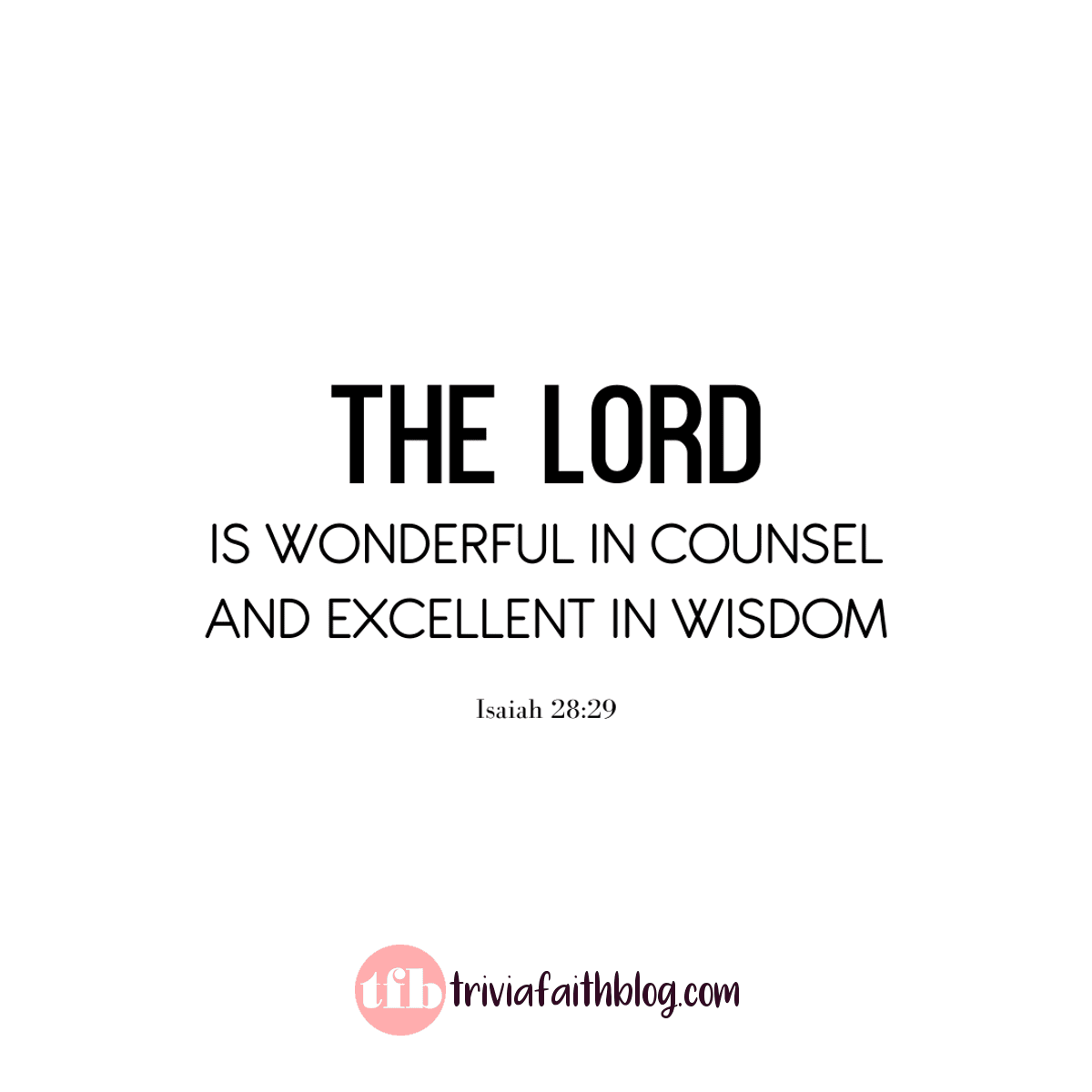 All this also comes from the Lord Almighty, whose plan is wonderful, whose wisdom is magnificent