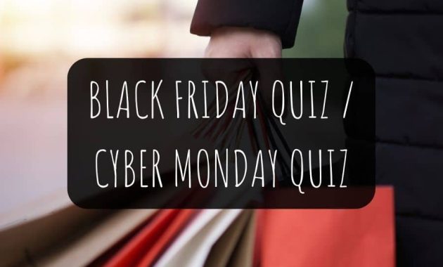 Black Friday Quiz and Cyber Monday Quiz