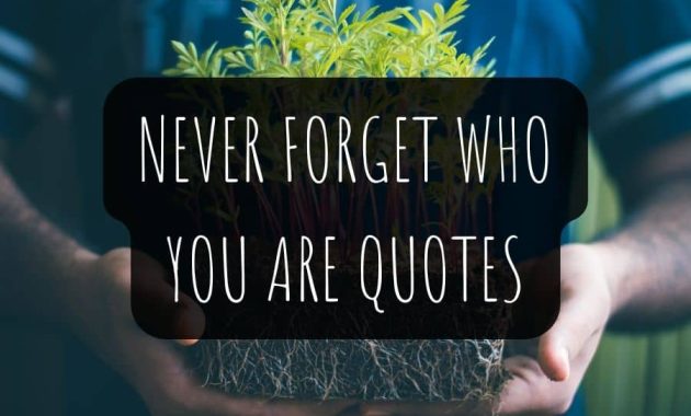 Never Forget Who You Are Quotes